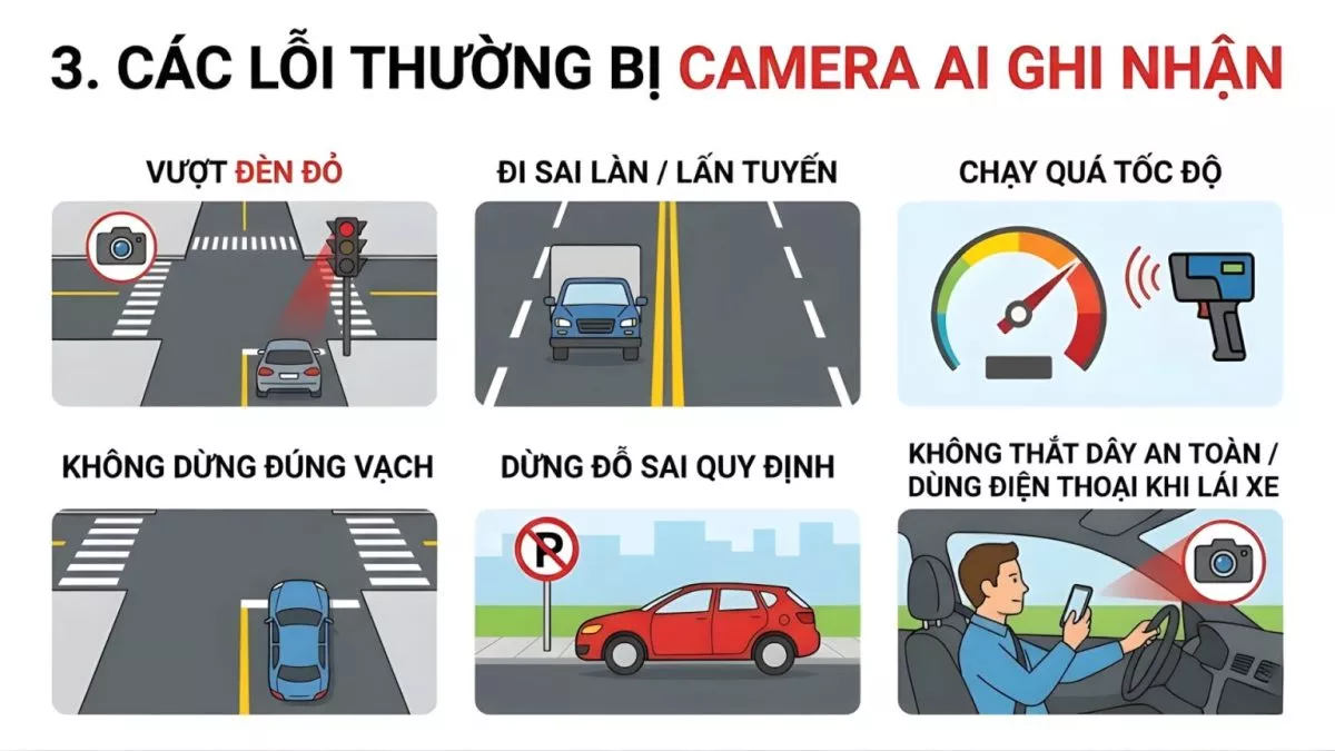 Các lỗi phạt nguội thường gặp nên chú ý
